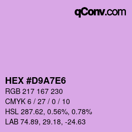 Color code: HEX #D9A7E6 | qconv.com