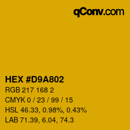 Color code: HEX #D9A802 | qconv.com