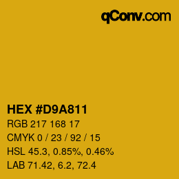 カラーコード: HEX #D9A811 | qconv.com