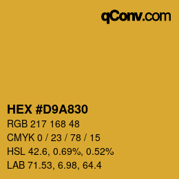 Color code: HEX #D9A830 | qconv.com