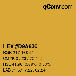 颜色代码: HEX #D9A836 | qconv.com