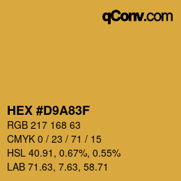 Color code: HEX #D9A83F | qconv.com