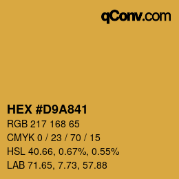 カラーコード: HEX #D9A841 | qconv.com