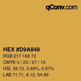 Color code: HEX #D9A848 | qconv.com