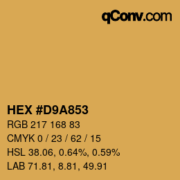 カラーコード: HEX #D9A853 | qconv.com