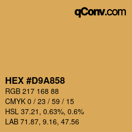 Color code: HEX #D9A858 | qconv.com