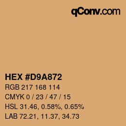 Color code: HEX #D9A872 | qconv.com