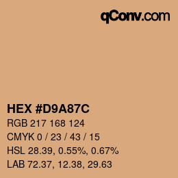 Color code: HEX #D9A87C | qconv.com