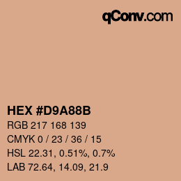 Color code: HEX #D9A88B | qconv.com