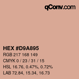 Code couleur: HEX #D9A895 | qconv.com