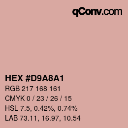 カラーコード: HEX #D9A8A1 | qconv.com