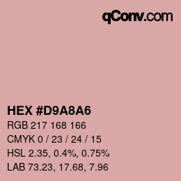 Color code: HEX #D9A8A6 | qconv.com