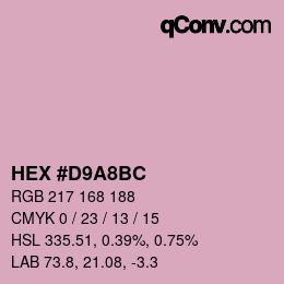 Color code: HEX #D9A8BC | qconv.com