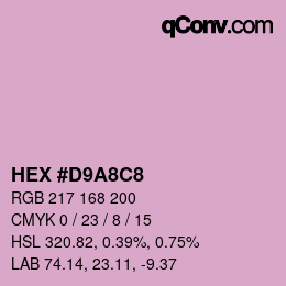 Farbcode: HEX #D9A8C8 | qconv.com