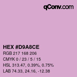 Color code: HEX #D9A8CE | qconv.com