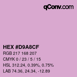 カラーコード: HEX #D9A8CF | qconv.com