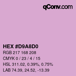 カラーコード: HEX #D9A8D0 | qconv.com