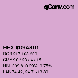 カラーコード: HEX #D9A8D1 | qconv.com