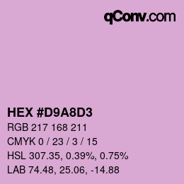 Farbcode: HEX #D9A8D3 | qconv.com