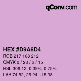 Color code: HEX #D9A8D4 | qconv.com
