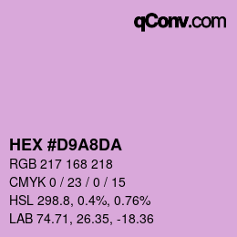 Farbcode: HEX #D9A8DA | qconv.com