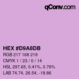 Farbcode: HEX #D9A8DB | qconv.com