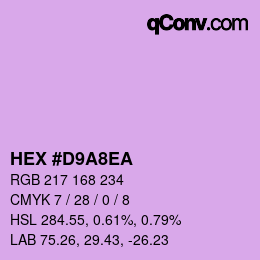 カラーコード: HEX #D9A8EA | qconv.com