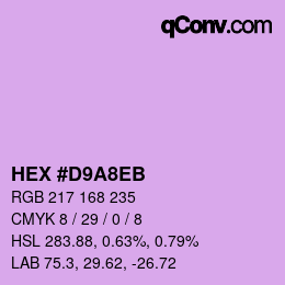 颜色代码: HEX #D9A8EB | qconv.com