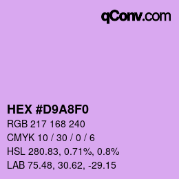 Color code: HEX #D9A8F0 | qconv.com