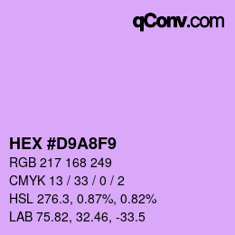 Color code: HEX #D9A8F9 | qconv.com