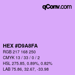 カラーコード: HEX #D9A8FA | qconv.com