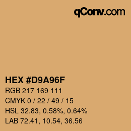 Color code: HEX #D9A96F | qconv.com