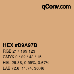 Color code: HEX #D9A97B | qconv.com