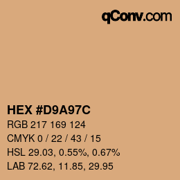 Color code: HEX #D9A97C | qconv.com