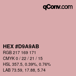 Color code: HEX #D9A9AB | qconv.com
