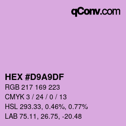 Color code: HEX #D9A9DF | qconv.com