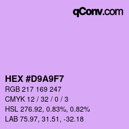 Color code: HEX #D9A9F7 | qconv.com