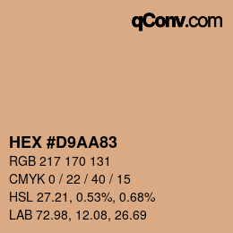 Farbcode: HEX #D9AA83 | qconv.com