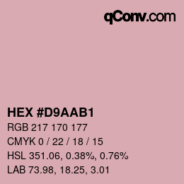 Color code: HEX #D9AAB1 | qconv.com