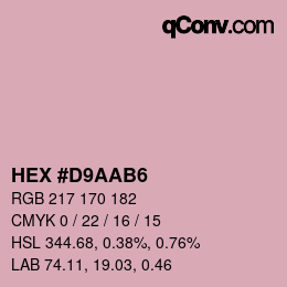 Color code: HEX #D9AAB6 | qconv.com