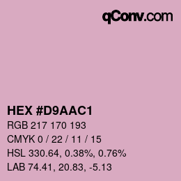 Color code: HEX #D9AAC1 | qconv.com