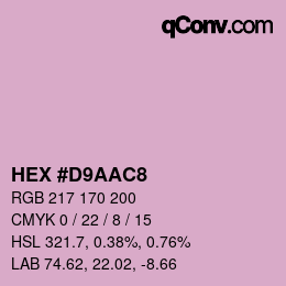 Farbcode: HEX #D9AAC8 | qconv.com