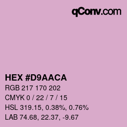 Color code: HEX #D9AACA | qconv.com