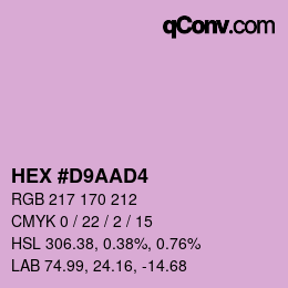 Color code: HEX #D9AAD4 | qconv.com