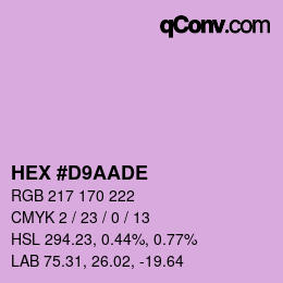 Color code: HEX #D9AADE | qconv.com