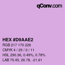 Color code: HEX #D9AAE2 | qconv.com