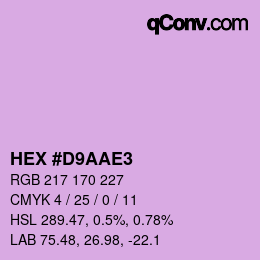 Color code: HEX #D9AAE3 | qconv.com