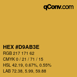 Color code: HEX #D9AB3E | qconv.com