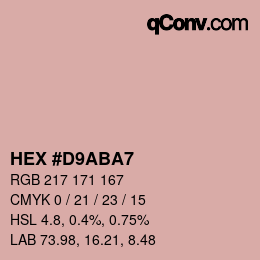 Color code: HEX #D9ABA7 | qconv.com