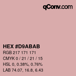 Color code: HEX #D9ABAB | qconv.com
